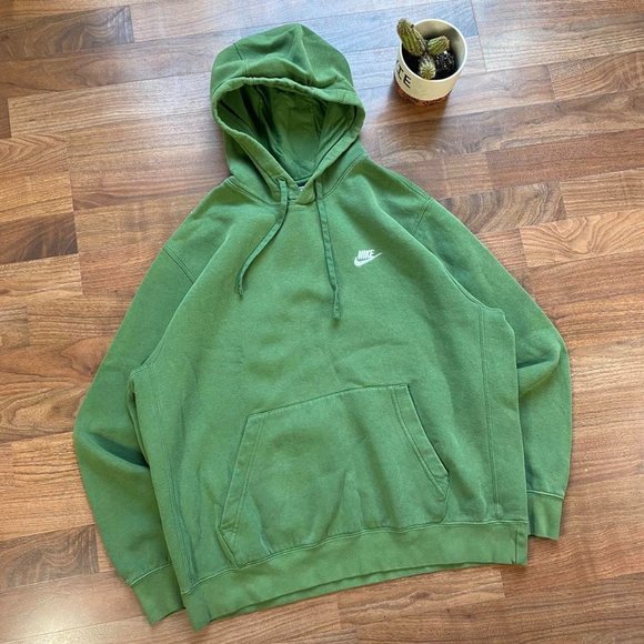 Vintage VTG Y2K Green Mini Logo Mini Swoosh Nike Hoodie - Picture 2 of 5